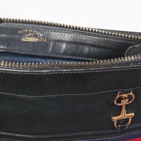 Gucci 1955 Horse-bit style navy leather hobo style shoulder bag - Picture 7 of 11